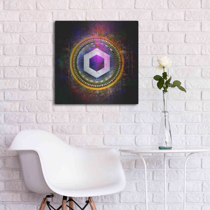 Luxe Metal Art 'Chainlink Crypto Halo' by Epic Portfolio Metal Wall Art,24x24