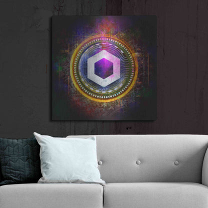 Luxe Metal Art 'Chainlink Crypto Halo' by Epic Portfolio Metal Wall Art,36x36