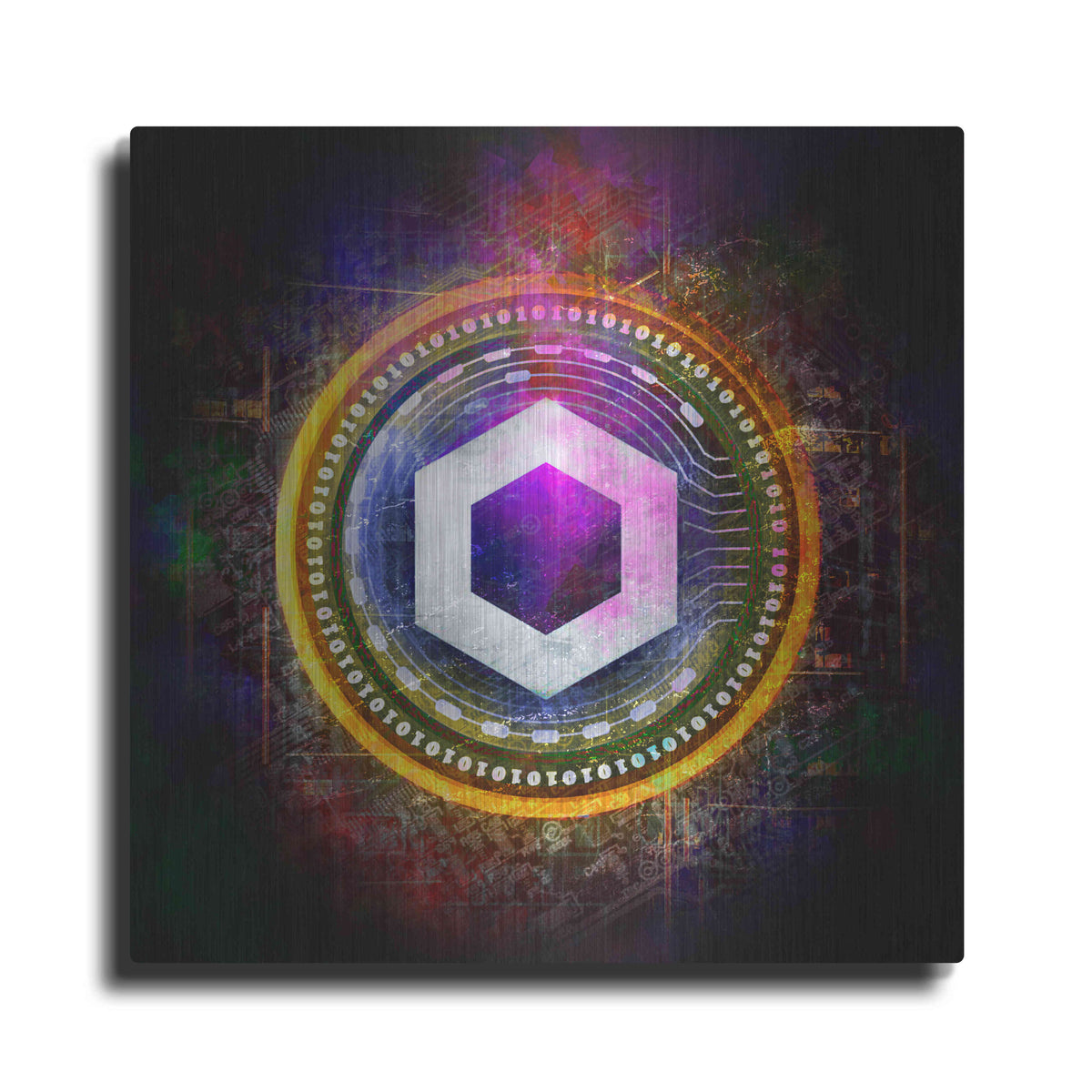 Luxe Metal Art 'Chainlink Crypto Halo' by Epic Portfolio Metal Wall Art