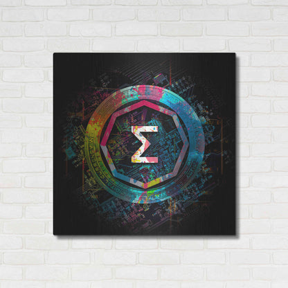 Luxe Metal Art 'Ergo Crypto Power' by Epic Portfolio Metal Wall Art,36x36