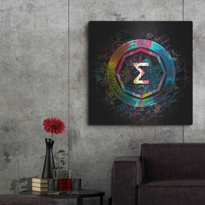 Luxe Metal Art 'Ergo Crypto Power' by Epic Portfolio Metal Wall Art,36x36