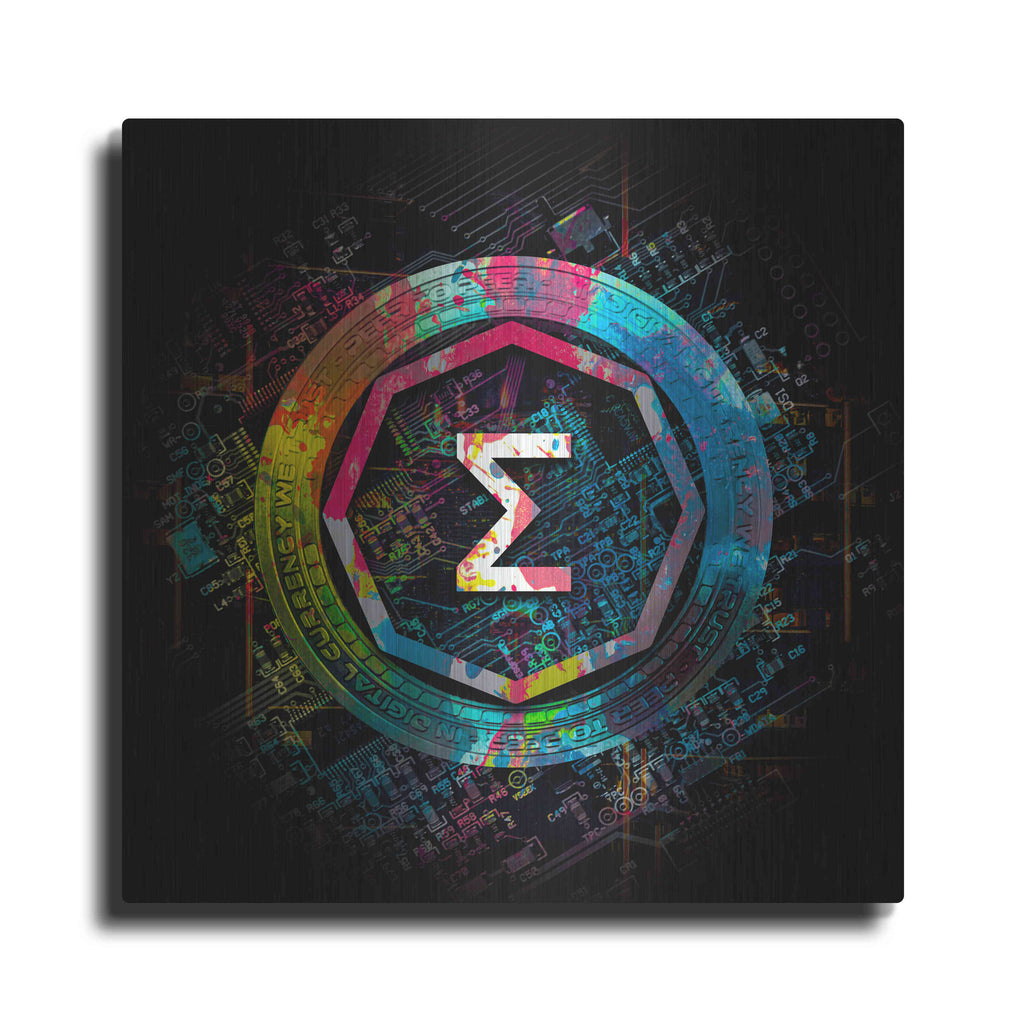 Luxe Metal Art 'Ergo Crypto Power' by Epic Portfolio Metal Wall Art