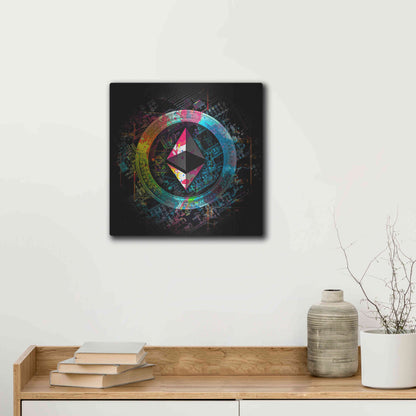Luxe Metal Art 'Ethereum Crypto Power' by Epic Portfolio Metal Wall Art,12x12