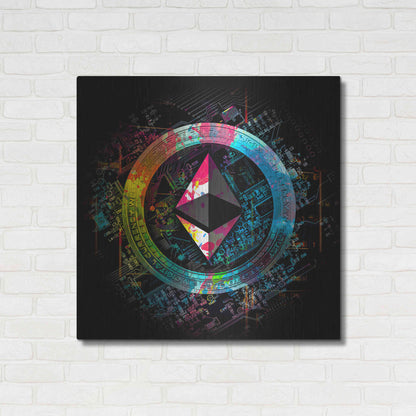 Luxe Metal Art 'Ethereum Crypto Power' by Epic Portfolio Metal Wall Art,36x36