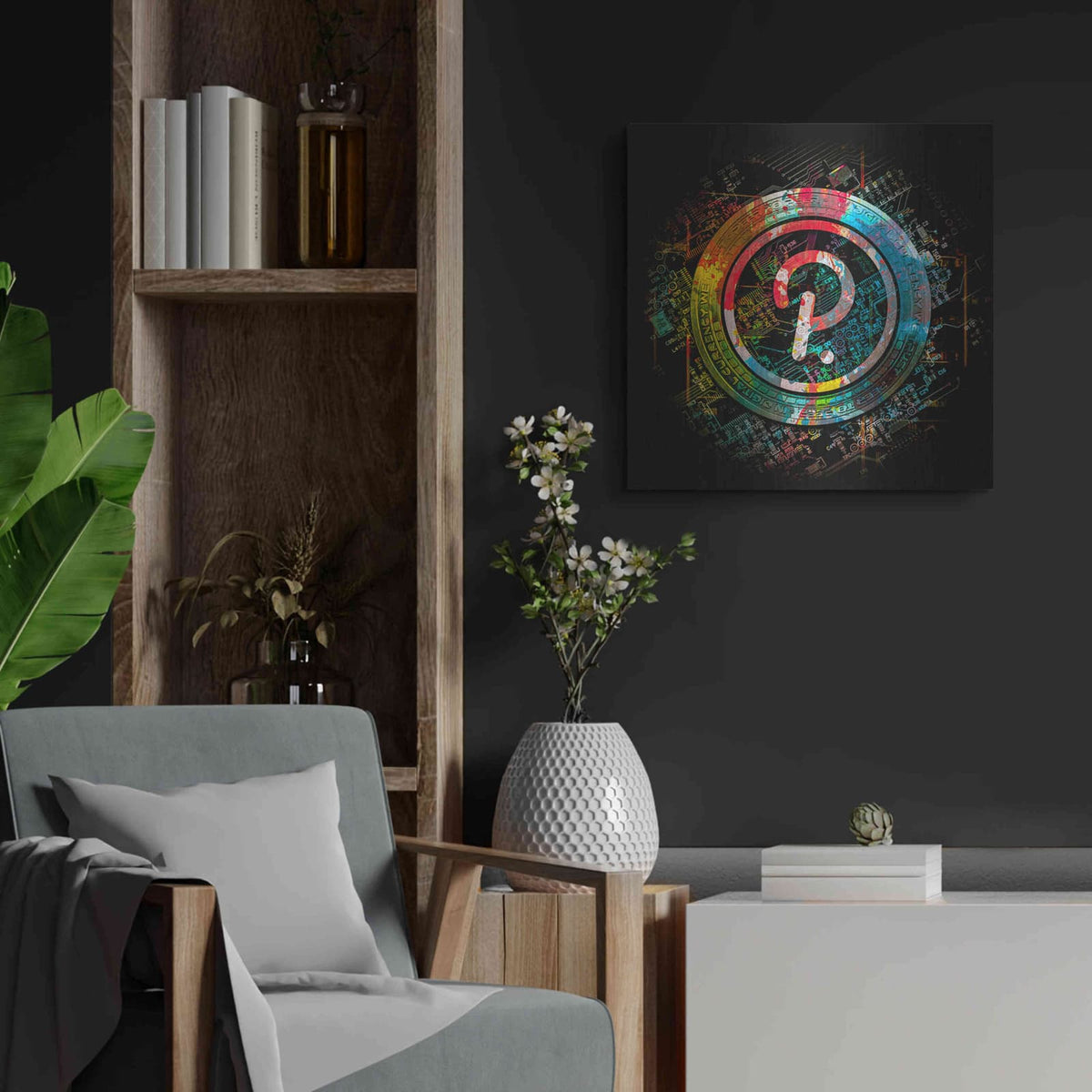 'Polkadot Crypto Power' by Valentyn Artemenko – Metal Wall Art, 24x24 room view