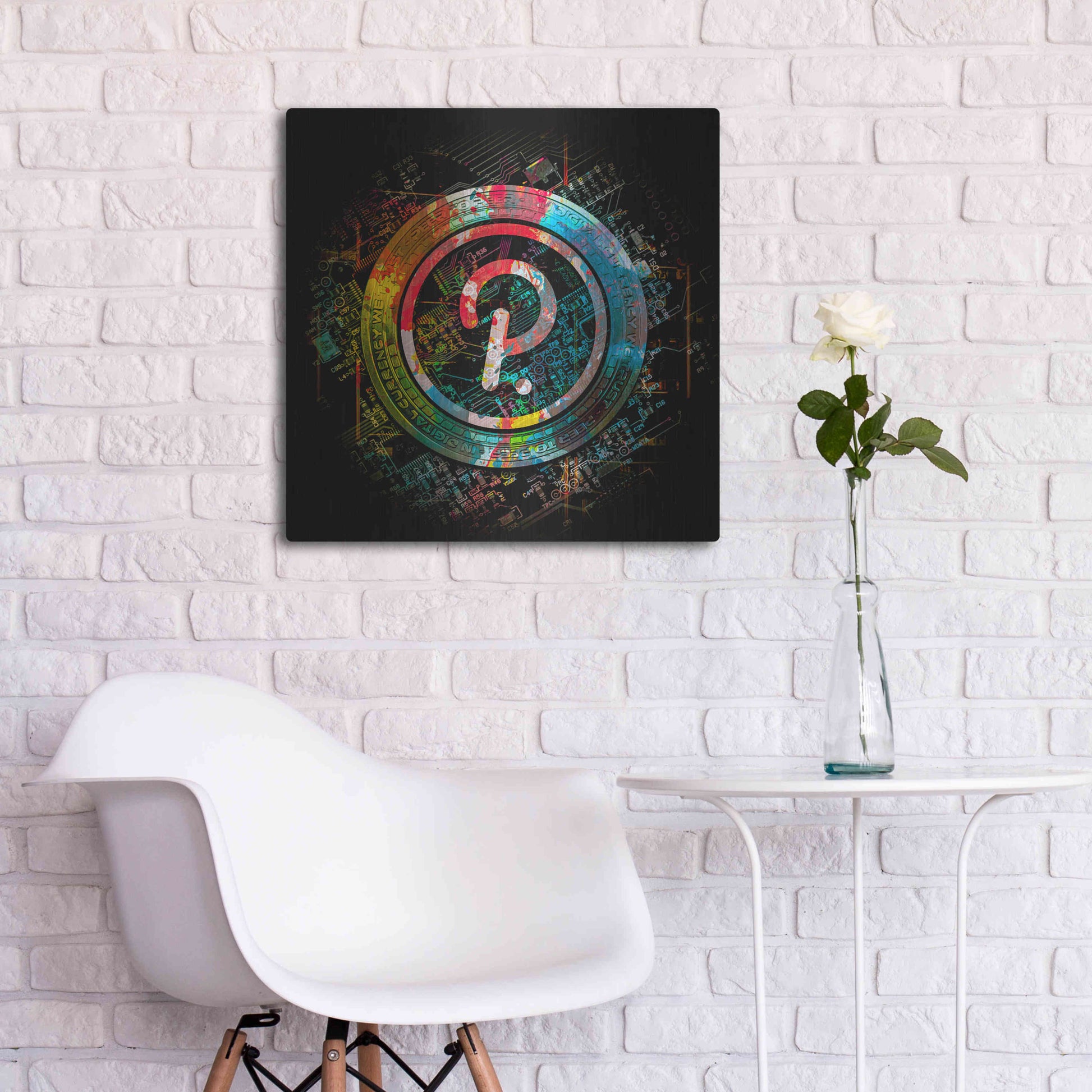 Luxe Metal Art 'Polkadot Crypto Power' by Epic Portfolio Metal Wall Art,24x24