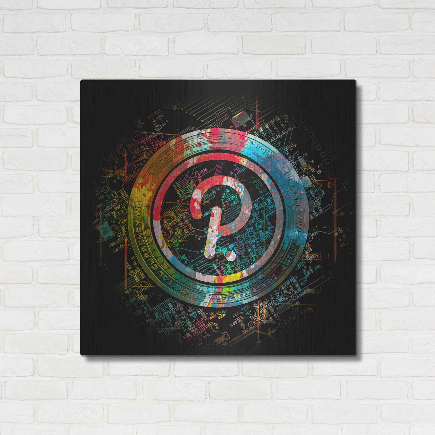 Luxe Metal Art 'Polkadot Crypto Power' by Epic Portfolio Metal Wall Art,36x36