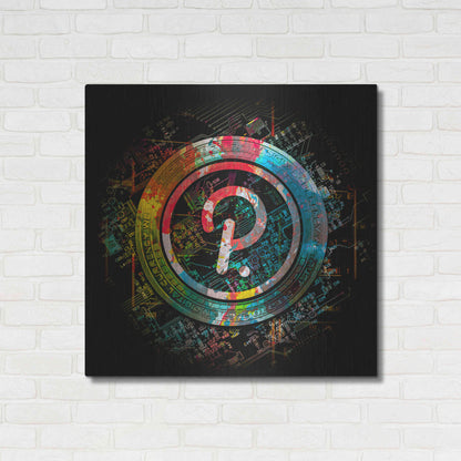 Luxe Metal Art 'Polkadot Crypto Power' by Epic Portfolio Metal Wall Art,36x36