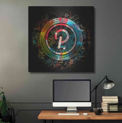 Luxe Metal Art 'Polkadot Crypto Power' by Epic Portfolio Metal Wall Art,36x36