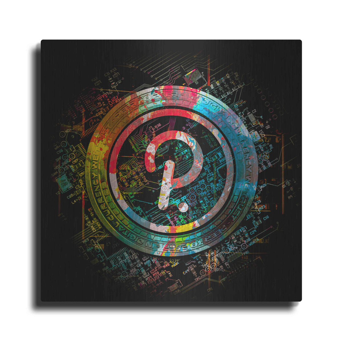 Luxe Metal Art 'Polkadot Crypto Power' by Epic Portfolio Metal Wall Art