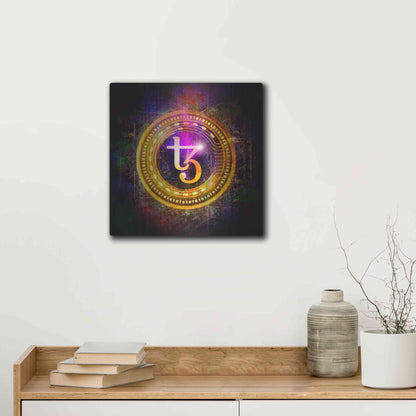Luxe Metal Art 'Tezos Crypto Halo' by Epic Portfolio Metal Wall Art,12x12