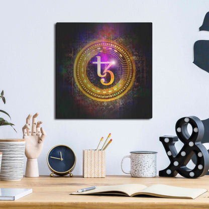 Luxe Metal Art 'Tezos Crypto Halo' by Epic Portfolio Metal Wall Art,12x12