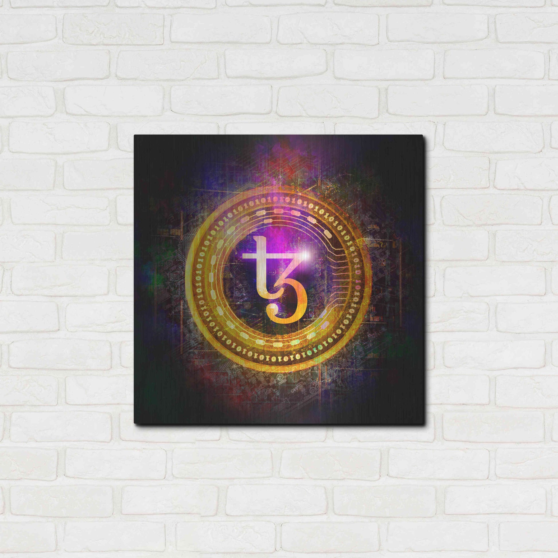 Luxe Metal Art 'Tezos Crypto Halo' by Epic Portfolio Metal Wall Art,24x24