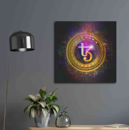 Luxe Metal Art 'Tezos Crypto Halo' by Epic Portfolio Metal Wall Art,24x24