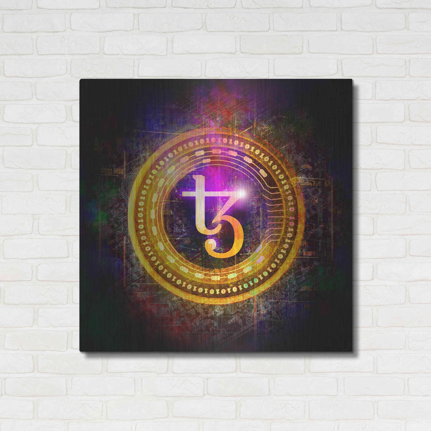 Luxe Metal Art 'Tezos Crypto Halo' by Epic Portfolio Metal Wall Art,36x36