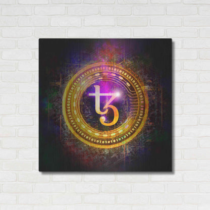 Luxe Metal Art 'Tezos Crypto Halo' by Epic Portfolio Metal Wall Art,36x36