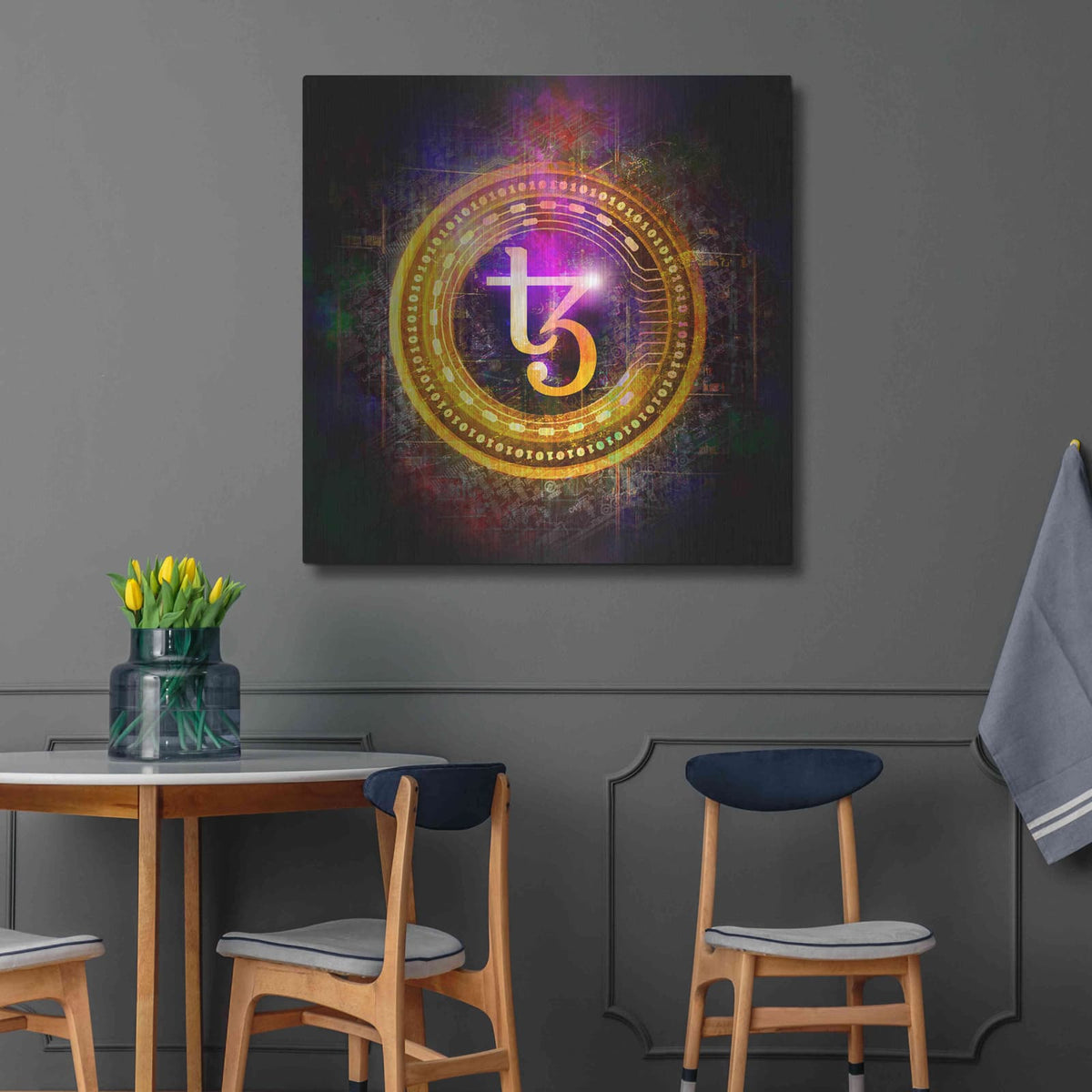 'Tezos Crypto Halo' by Valentyn Artemenko – Metal Wall Art, 36x36 room view