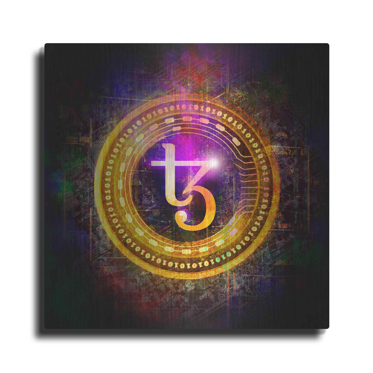 Luxe Metal Art 'Tezos Crypto Halo' by Epic Portfolio Metal Wall Art