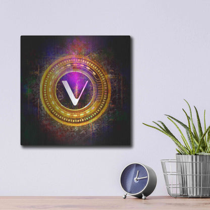 Luxe Metal Art 'Vechain Crypto Halo' by Epic Portfolio Metal Wall Art,12x12