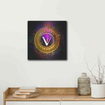 Luxe Metal Art 'Vechain Crypto Halo' by Epic Portfolio Metal Wall Art,12x12