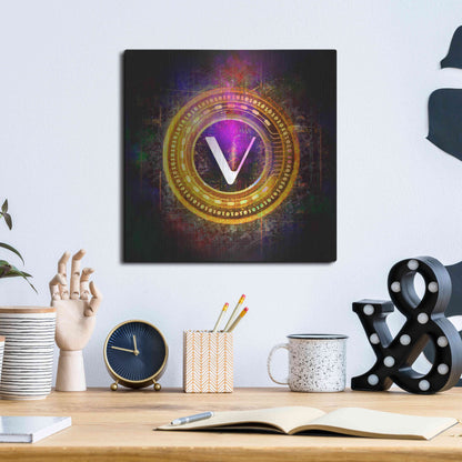 Luxe Metal Art 'Vechain Crypto Halo' by Epic Portfolio Metal Wall Art,12x12