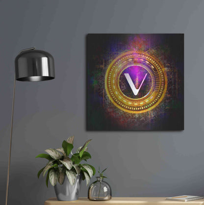 Luxe Metal Art 'Vechain Crypto Halo' by Epic Portfolio Metal Wall Art,24x24