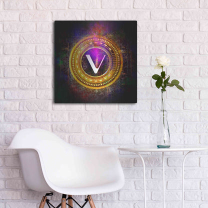 Luxe Metal Art 'Vechain Crypto Halo' by Epic Portfolio Metal Wall Art,24x24