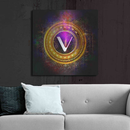 Luxe Metal Art 'Vechain Crypto Halo' by Epic Portfolio Metal Wall Art,36x36