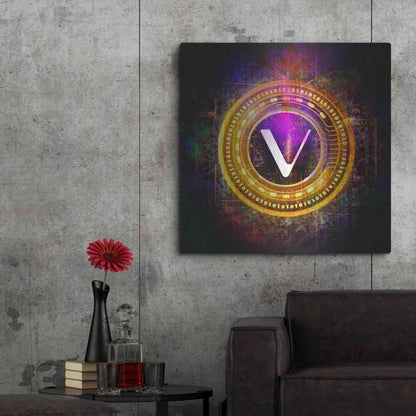 Luxe Metal Art 'Vechain Crypto Halo' by Epic Portfolio Metal Wall Art,36x36