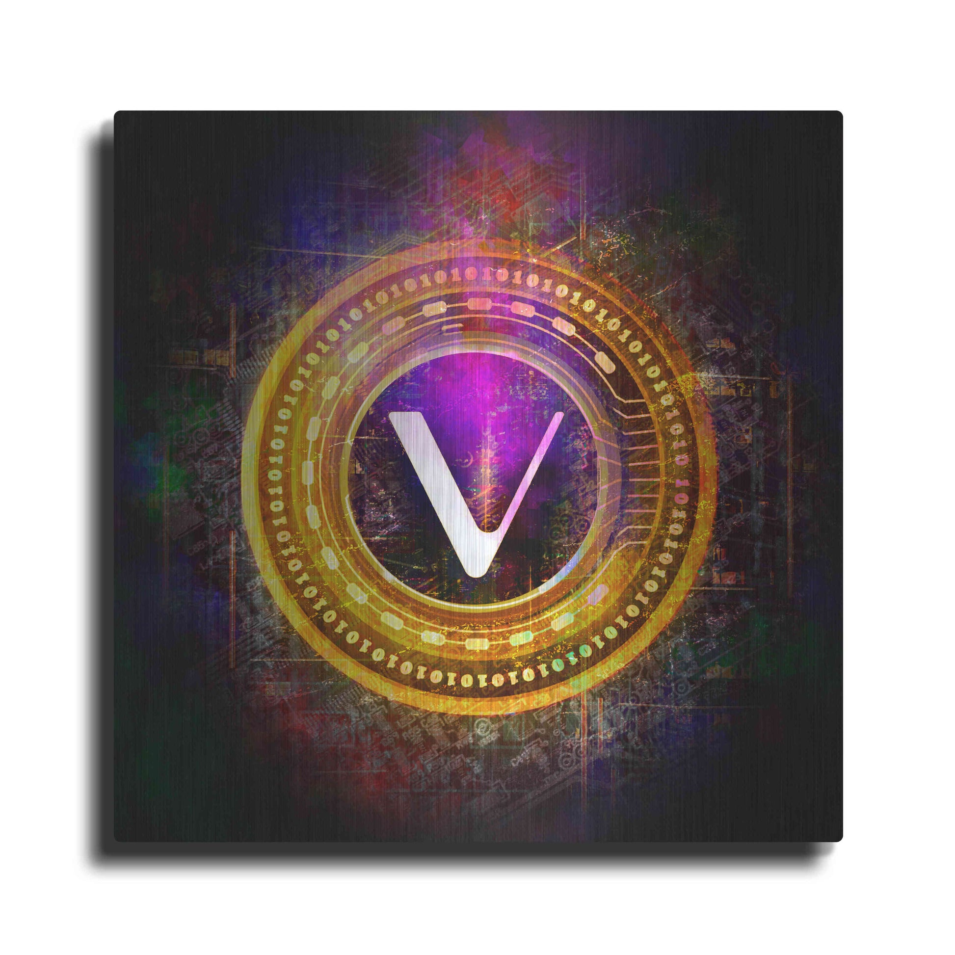 Luxe Metal Art 'Vechain Crypto Halo' by Epic Portfolio Metal Wall Art