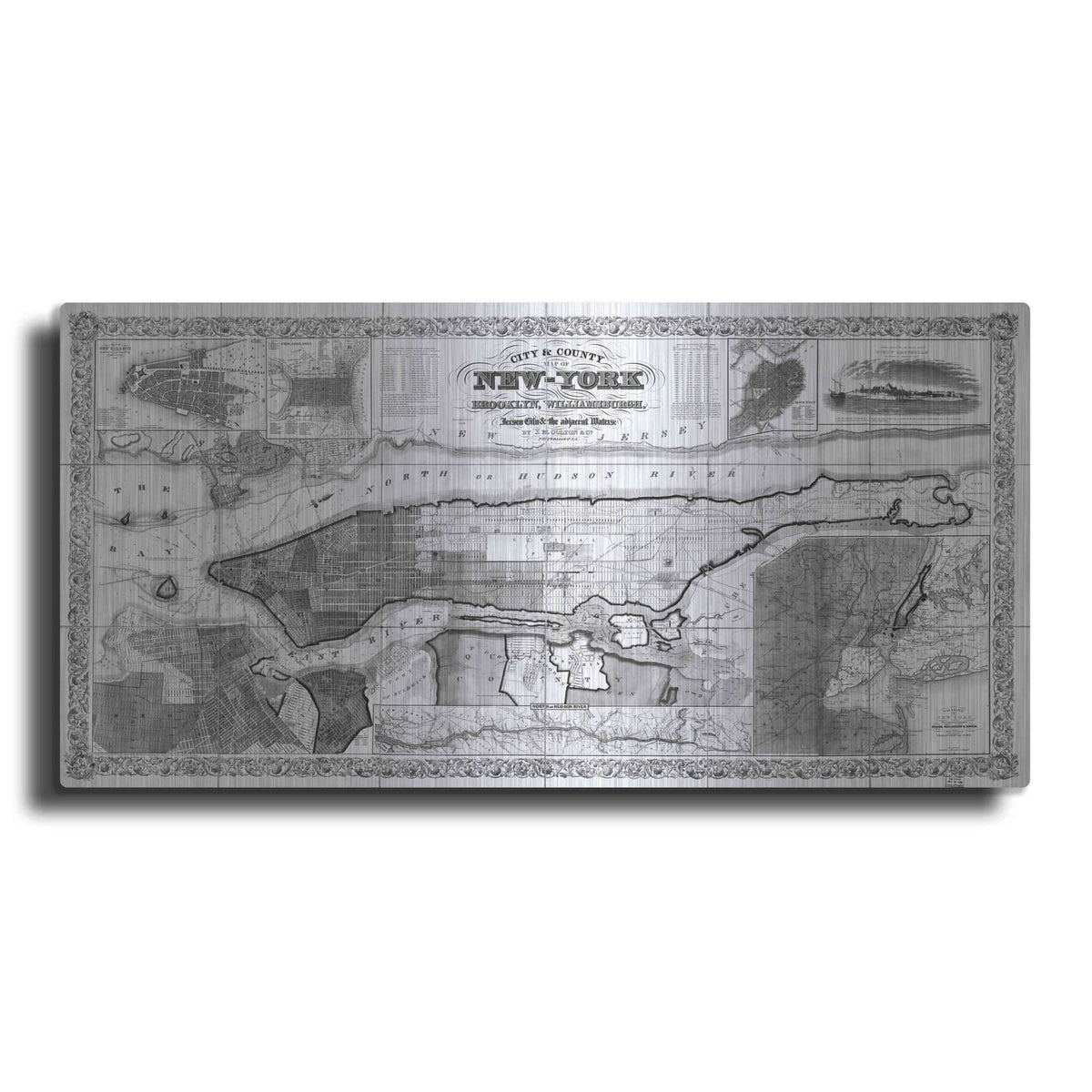 'Map of Brooklyn, NY 1918' by Historical Portfolio – Metal Wall Art