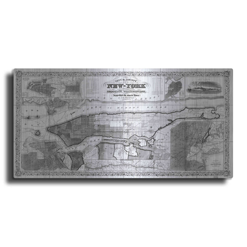 'Map of Brooklyn, NY 1918' by Historical Portfolio – Metal Wall Art