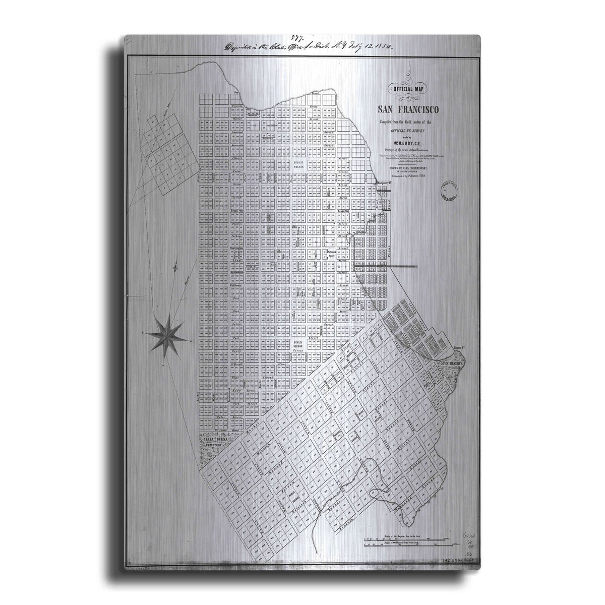 'Map of San Francisco 1849' by Historical Portfolio – Metal Wall Art
