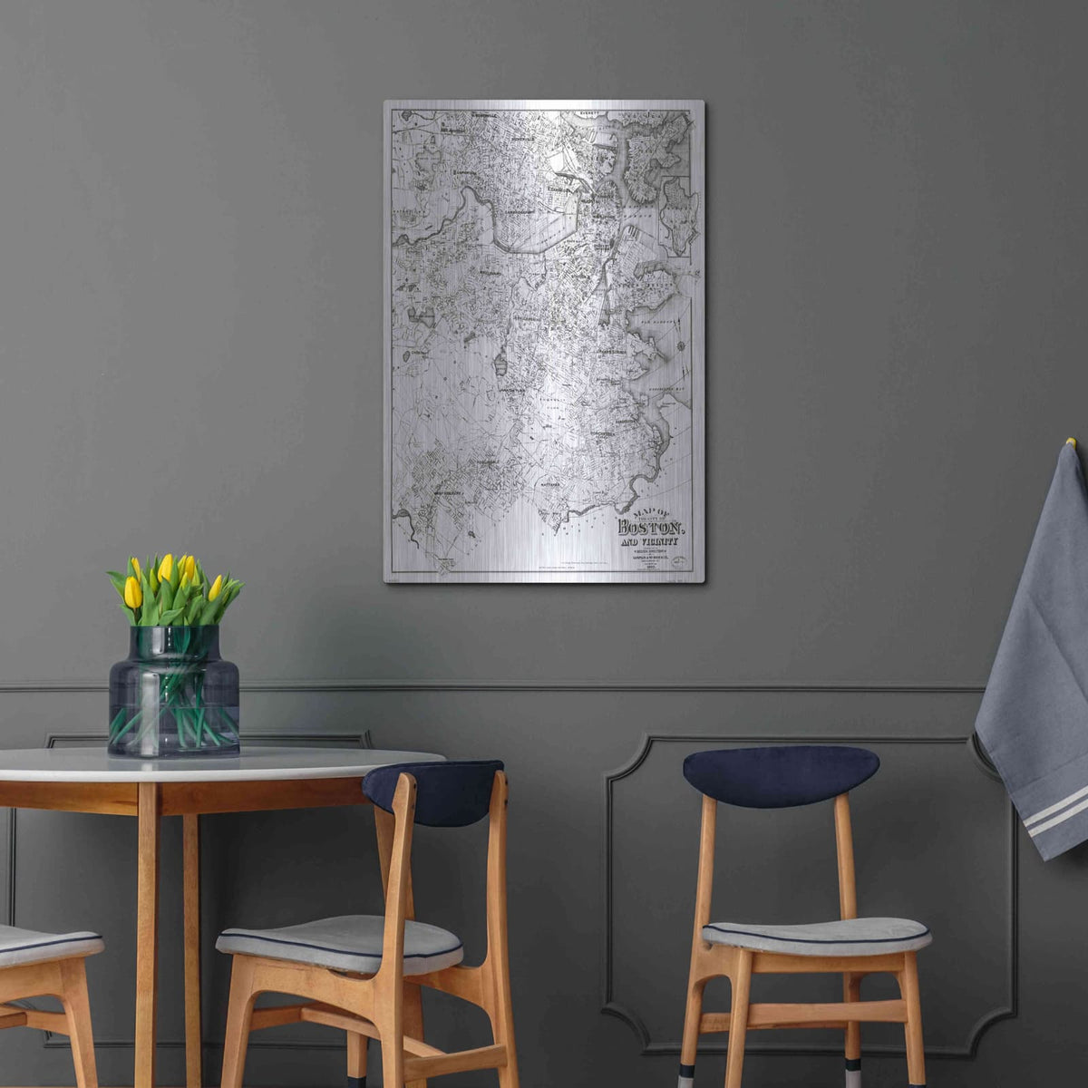'Map of Boston 1907' by Historical Portfolio – Metal Wall Art, 24x36 room view