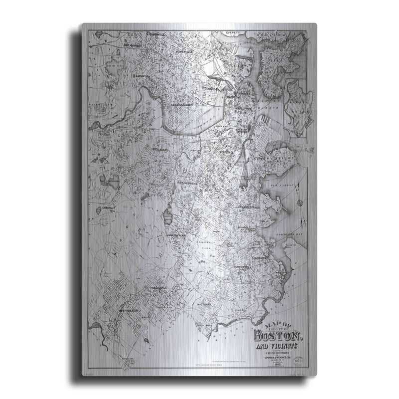 'Map of Boston 1907' by Historical Portfolio – Metal Wall Art