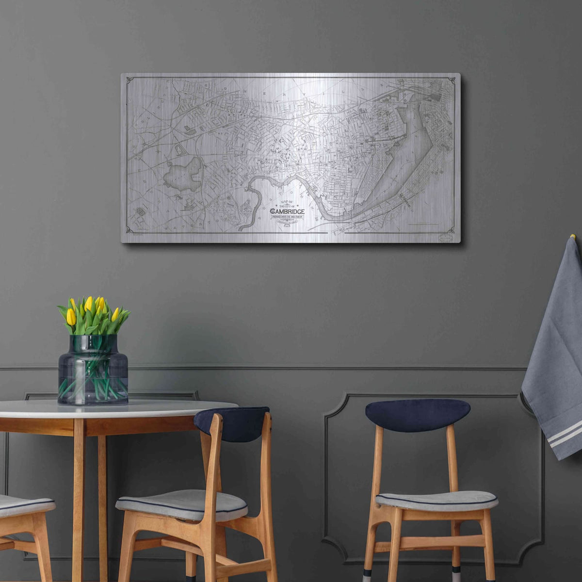 'Map of Cambridge 1894' by Historical Portfolio – Metal Wall Art, 48x24 room view