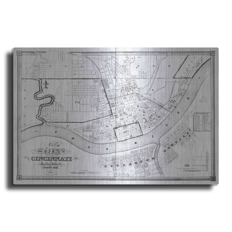 'Map of Cincinnati 1838' by Historical Portfolio – Metal Wall Art