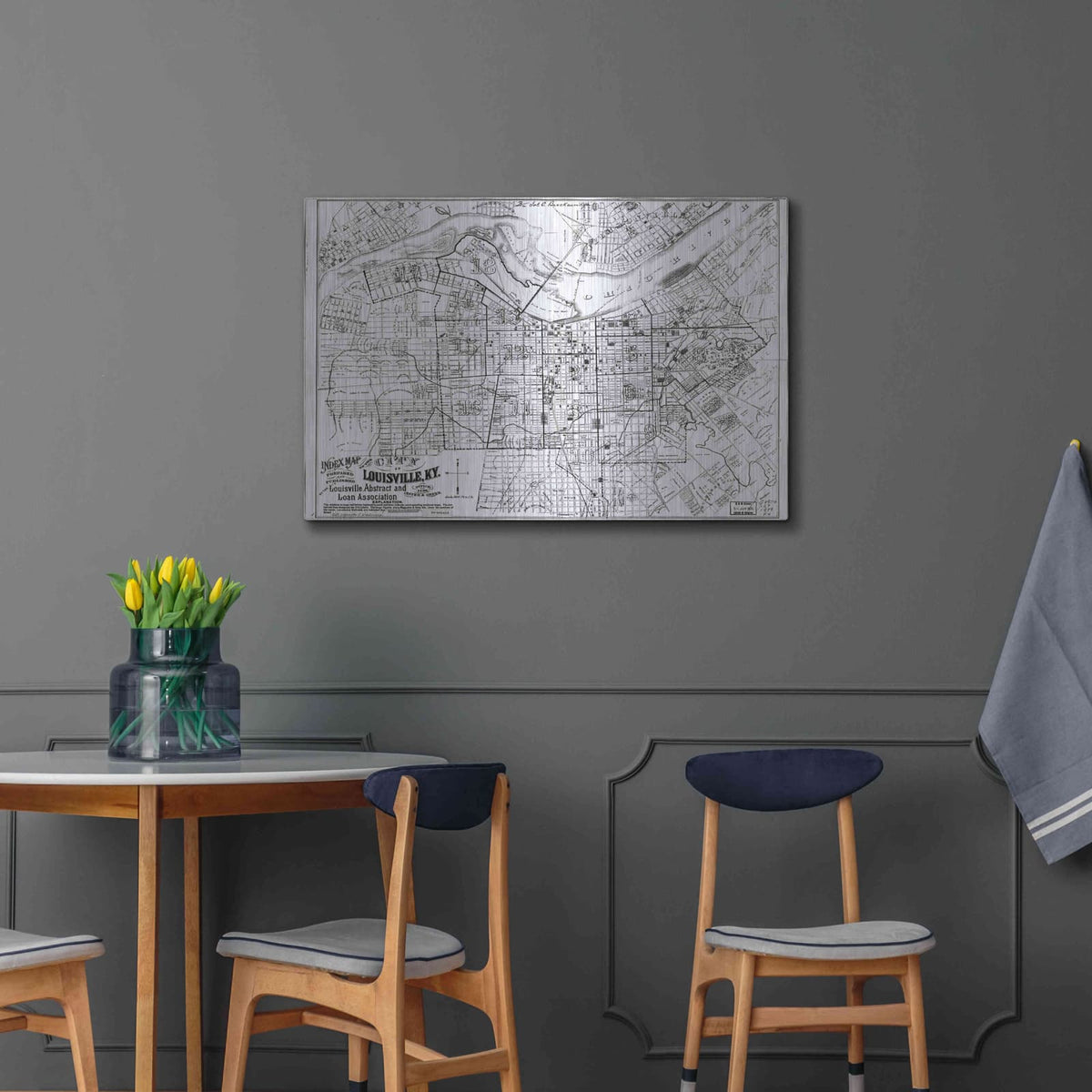 'Map of Louisville, KY 1879' by Historical Portfolio – Metal Wall Art, 36x24 room view
