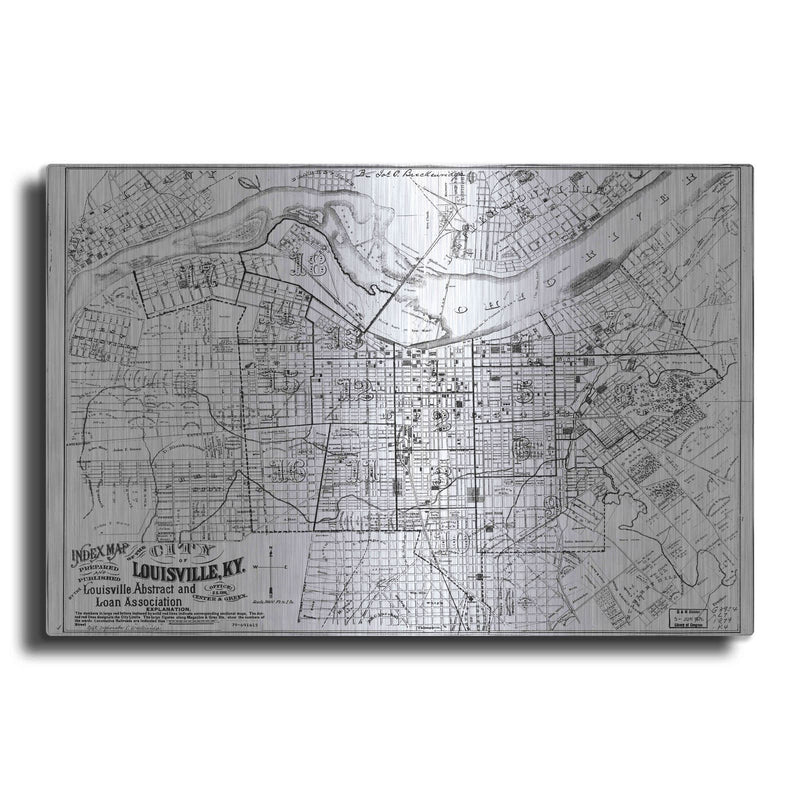 'Map of Louisville, KY 1879' by Historical Portfolio – Metal Wall Art