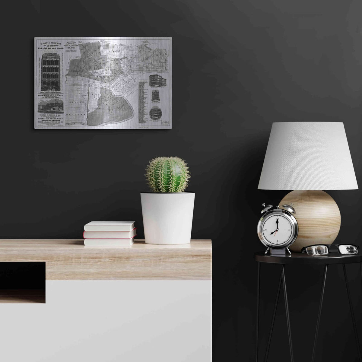 'Map of Newark, NJ 1879' by Historical Portfolio – Metal Wall Art, 24x16 room view