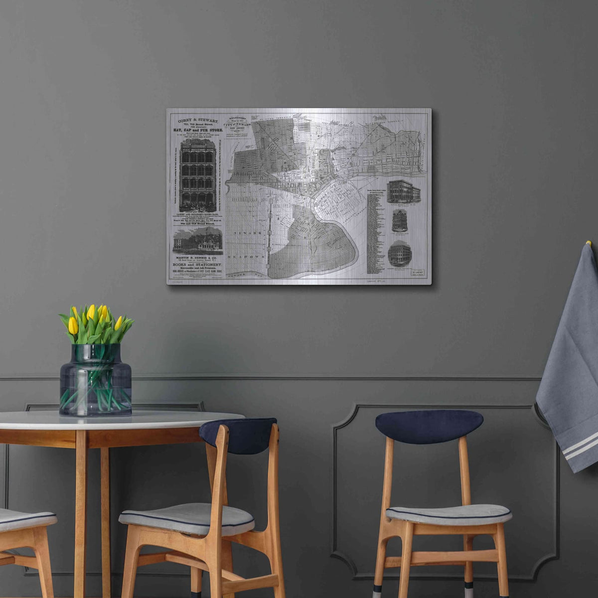 'Map of Newark, NJ 1879' by Historical Portfolio – Metal Wall Art, 36x24 room view