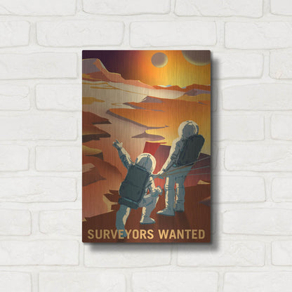 Luxe Metal Art 'Mars Explorer Series: Surveyors Wanted' Metal Wall Art,12x16