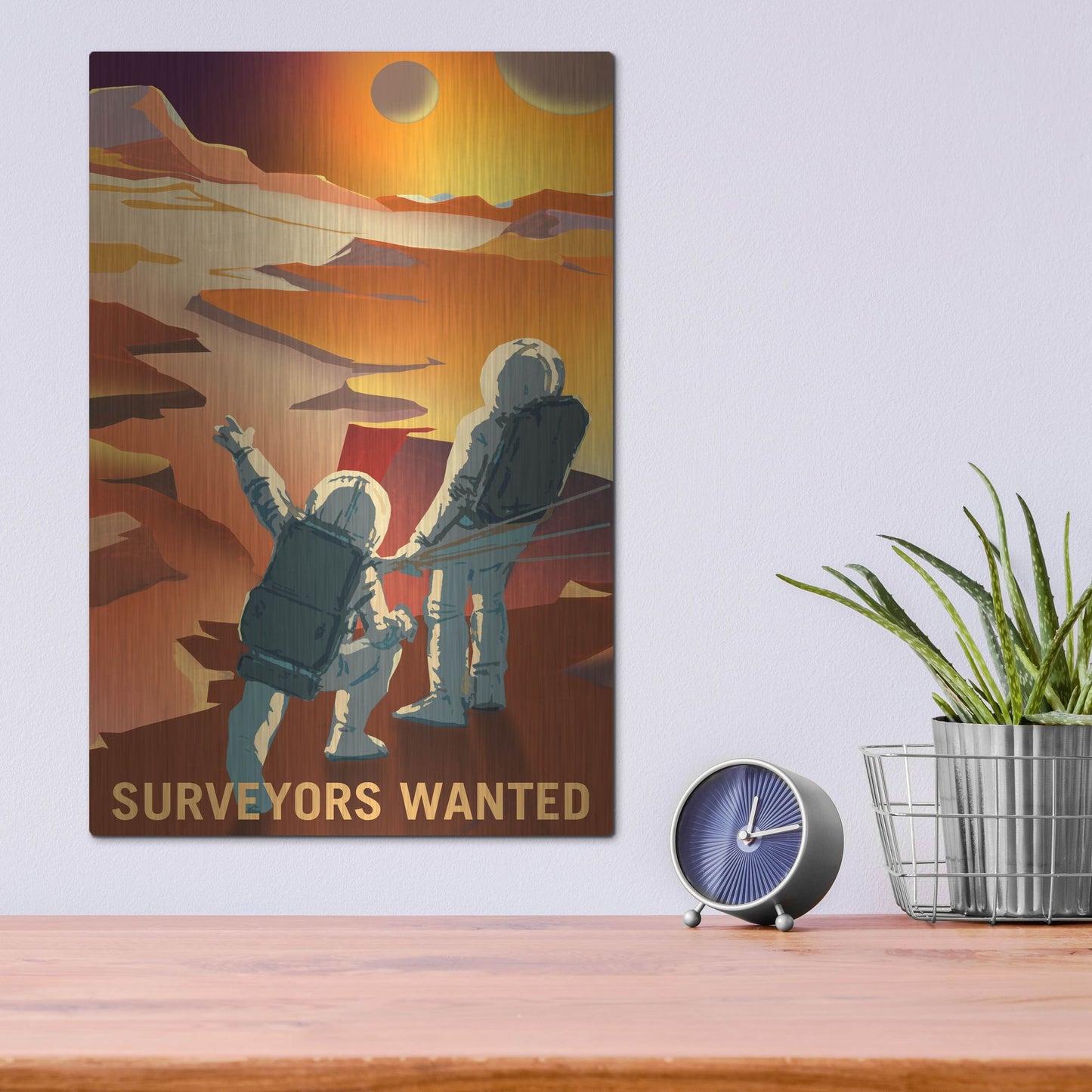 Luxe Metal Art 'Mars Explorer Series: Surveyors Wanted' Metal Wall Art,12x16