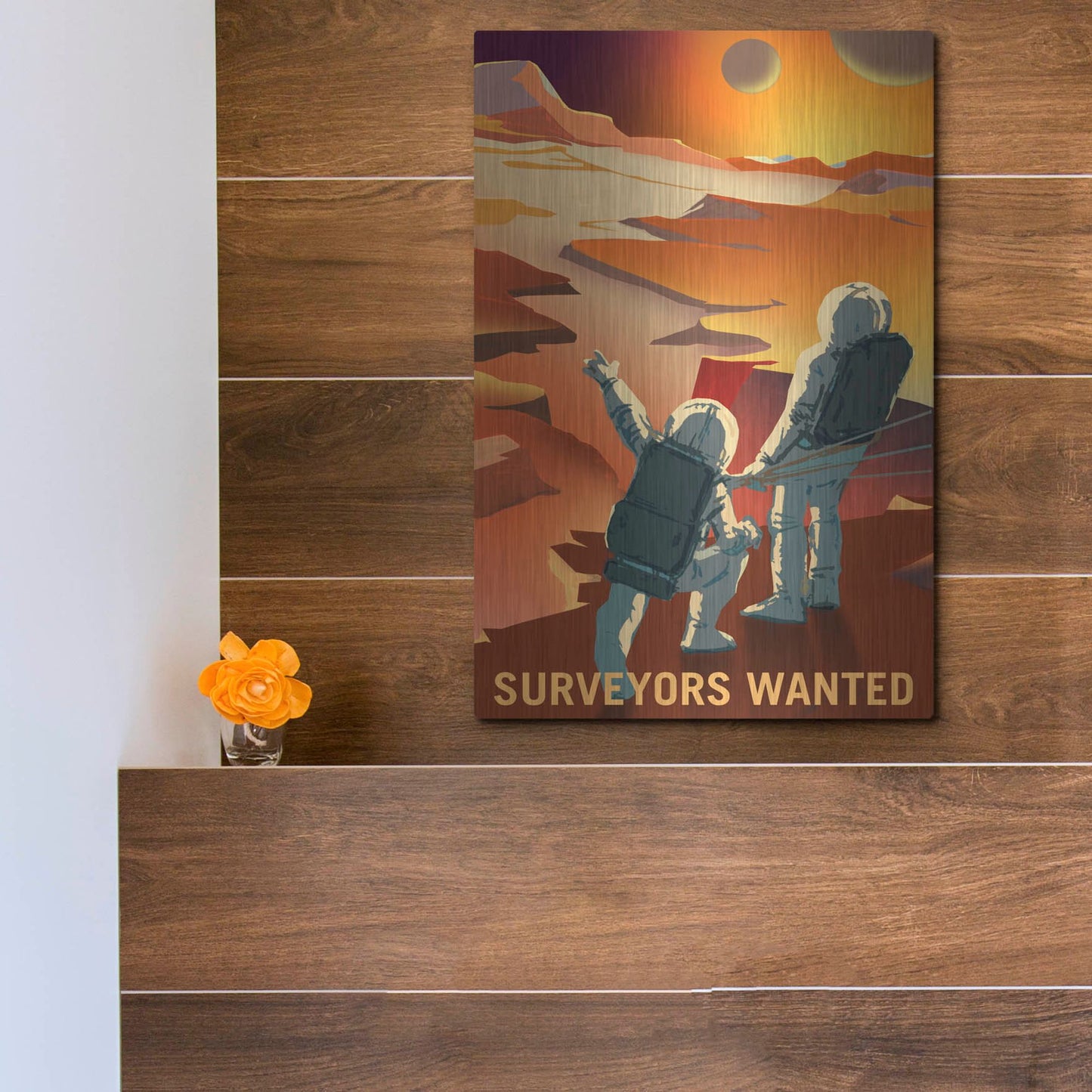 Luxe Metal Art 'Mars Explorer Series: Surveyors Wanted' Metal Wall Art,12x16