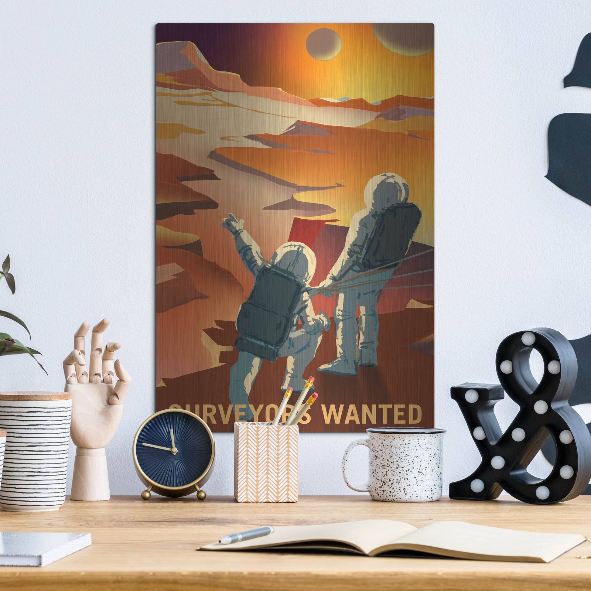 Luxe Metal Art 'Mars Explorer Series: Surveyors Wanted' Metal Wall Art,12x16