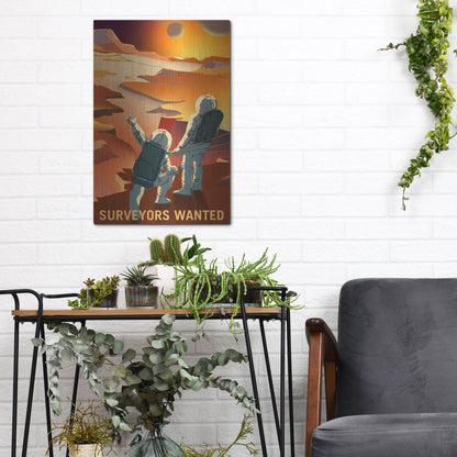 Luxe Metal Art 'Mars Explorer Series: Surveyors Wanted' Metal Wall Art,12x16
