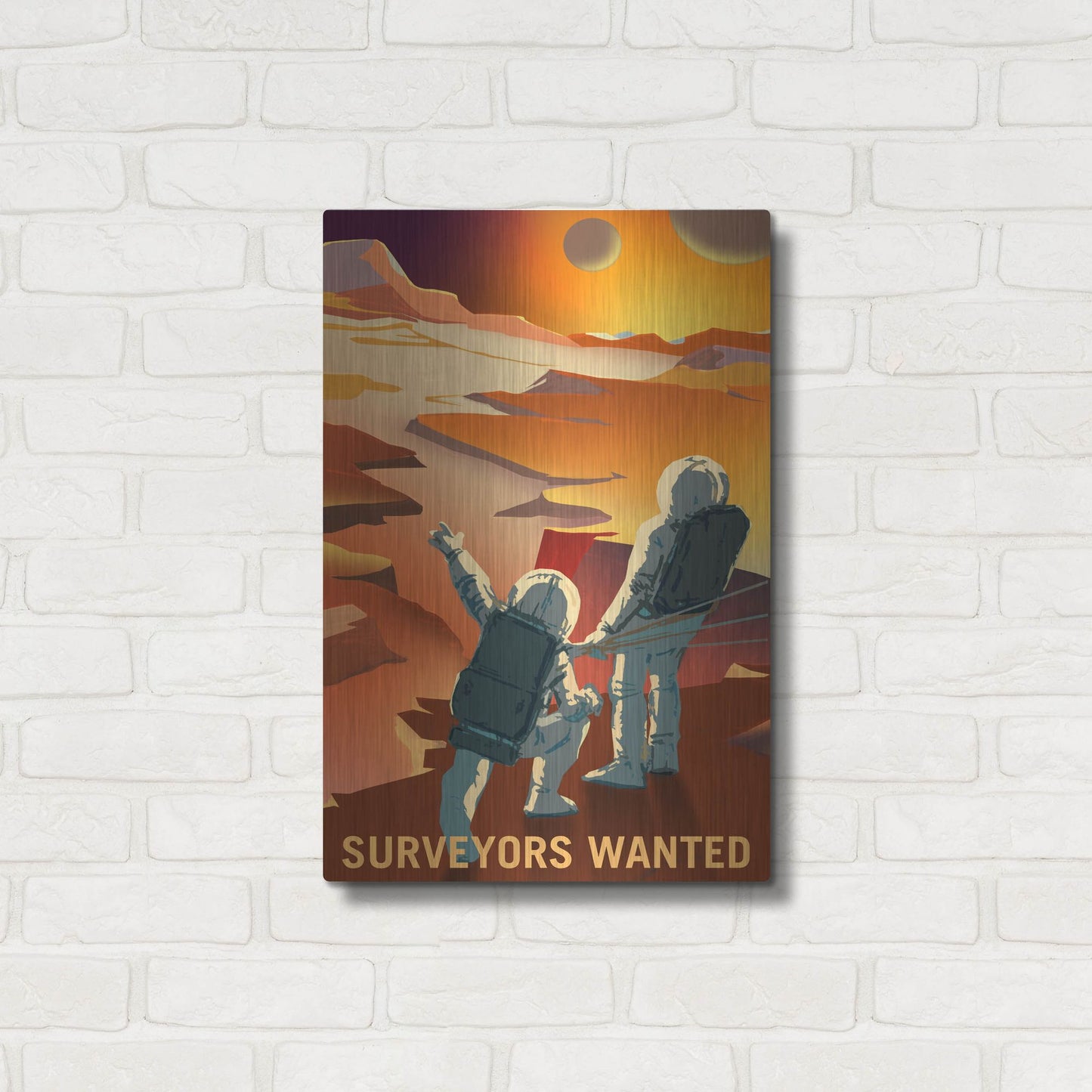 Luxe Metal Art 'Mars Explorer Series: Surveyors Wanted' Metal Wall Art,16x24