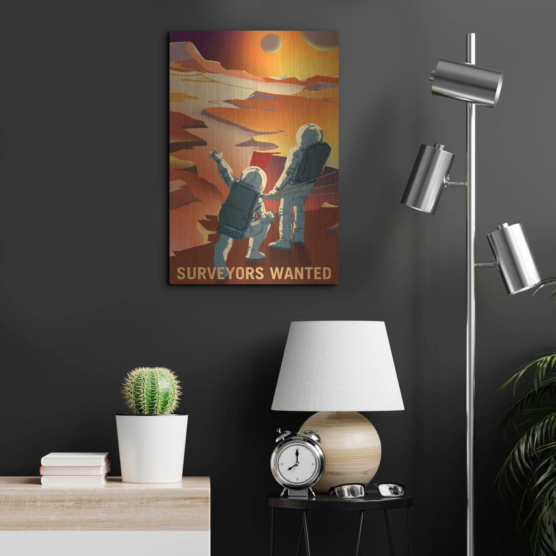 Luxe Metal Art 'Mars Explorer Series: Surveyors Wanted' Metal Wall Art,16x24