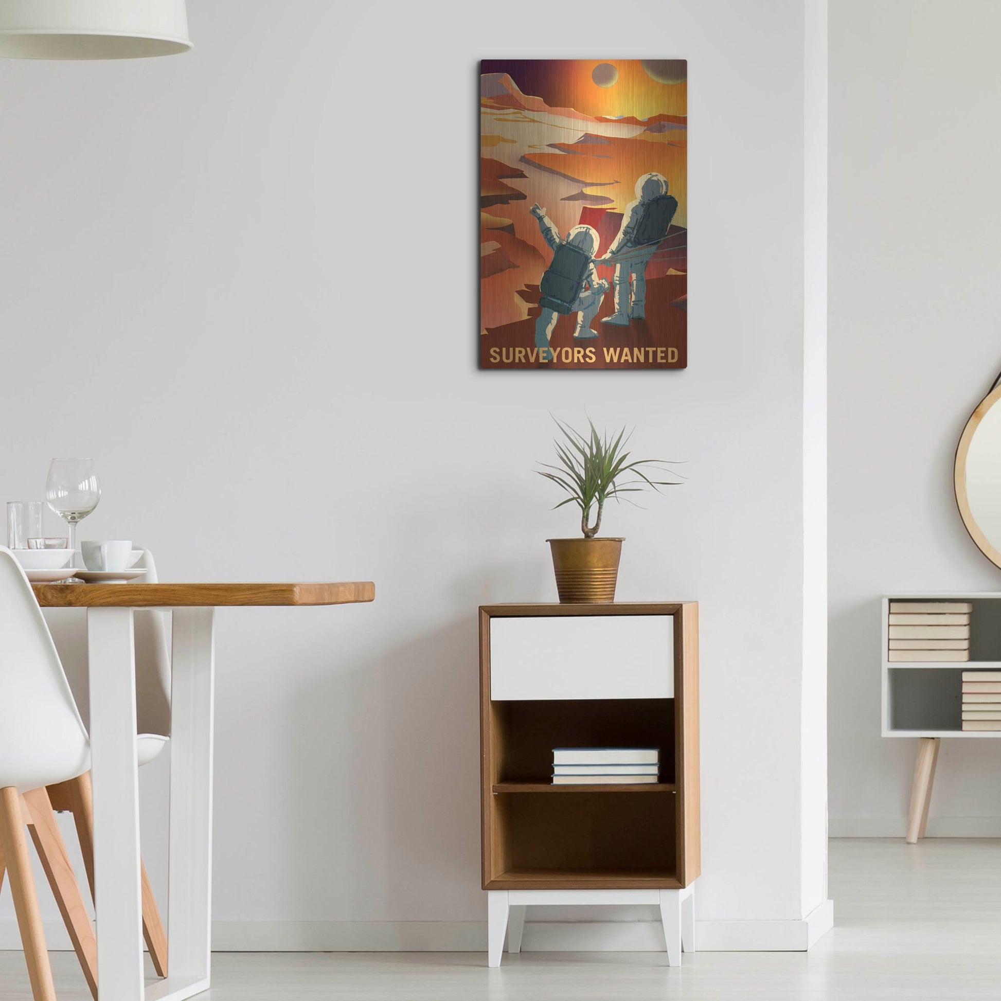 Luxe Metal Art 'Mars Explorer Series: Surveyors Wanted' Metal Wall Art,16x24