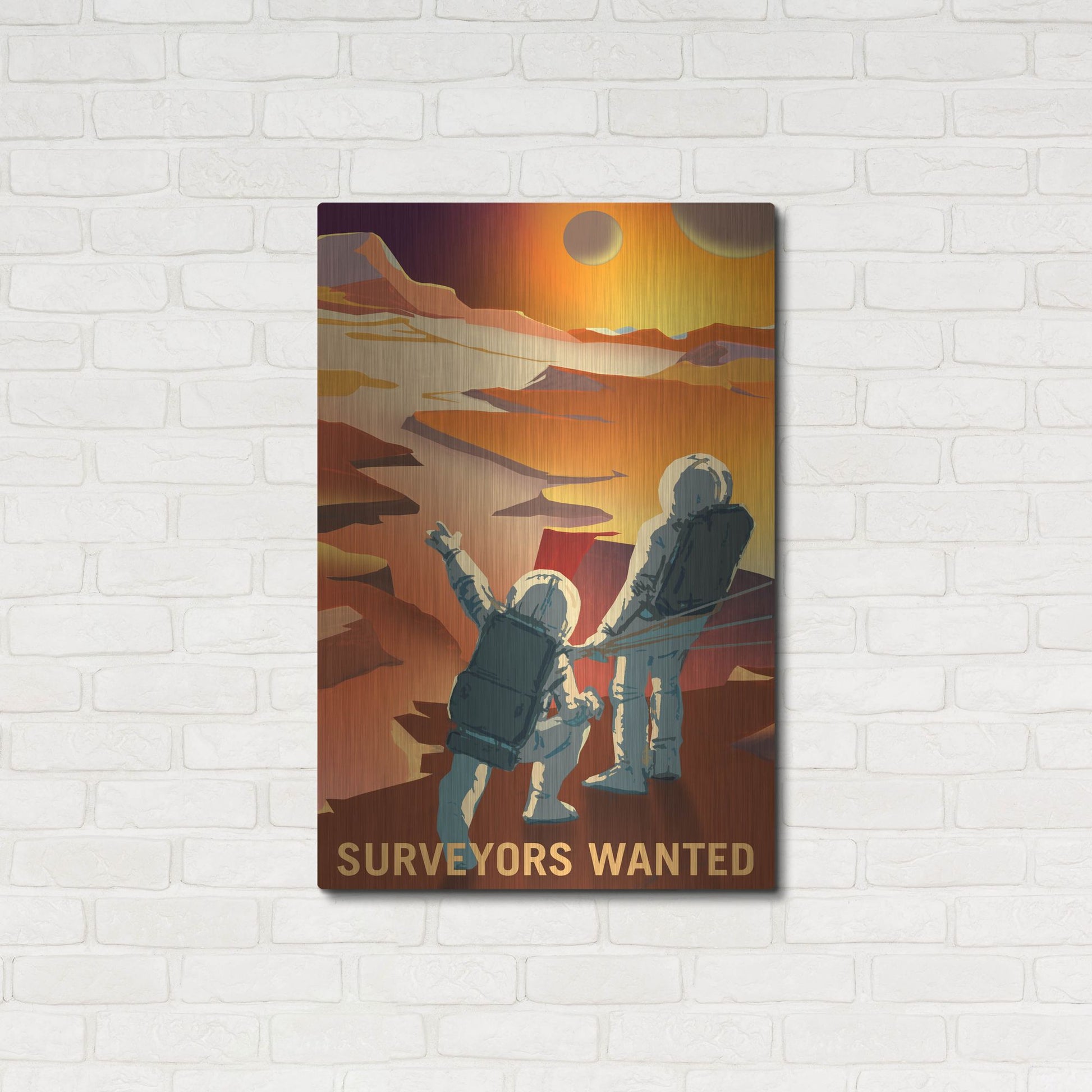 Luxe Metal Art 'Mars Explorer Series: Surveyors Wanted' Metal Wall Art,24x36